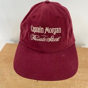 Captain Morgan Private Stock Maroon Baseball Cap Adjustable Dad Hat Burgundy